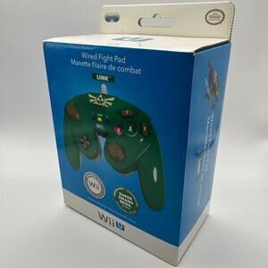Link Wired Fight Pad Controller Nintendo Wii U NEW GameCube NIB Green Zelda
